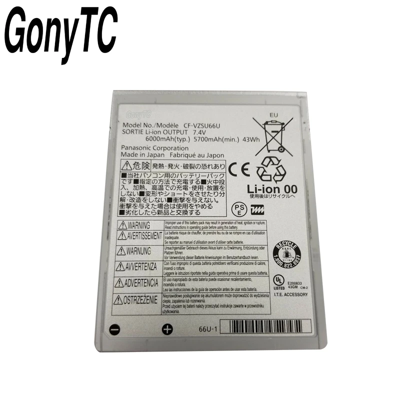 GONYTC CF VZSU66U ноутбук Батарея для Panasonic Toughbook C1 VZSU66 VZSU66R 7 4 V 5300 мА ч|Аккумуляторы
