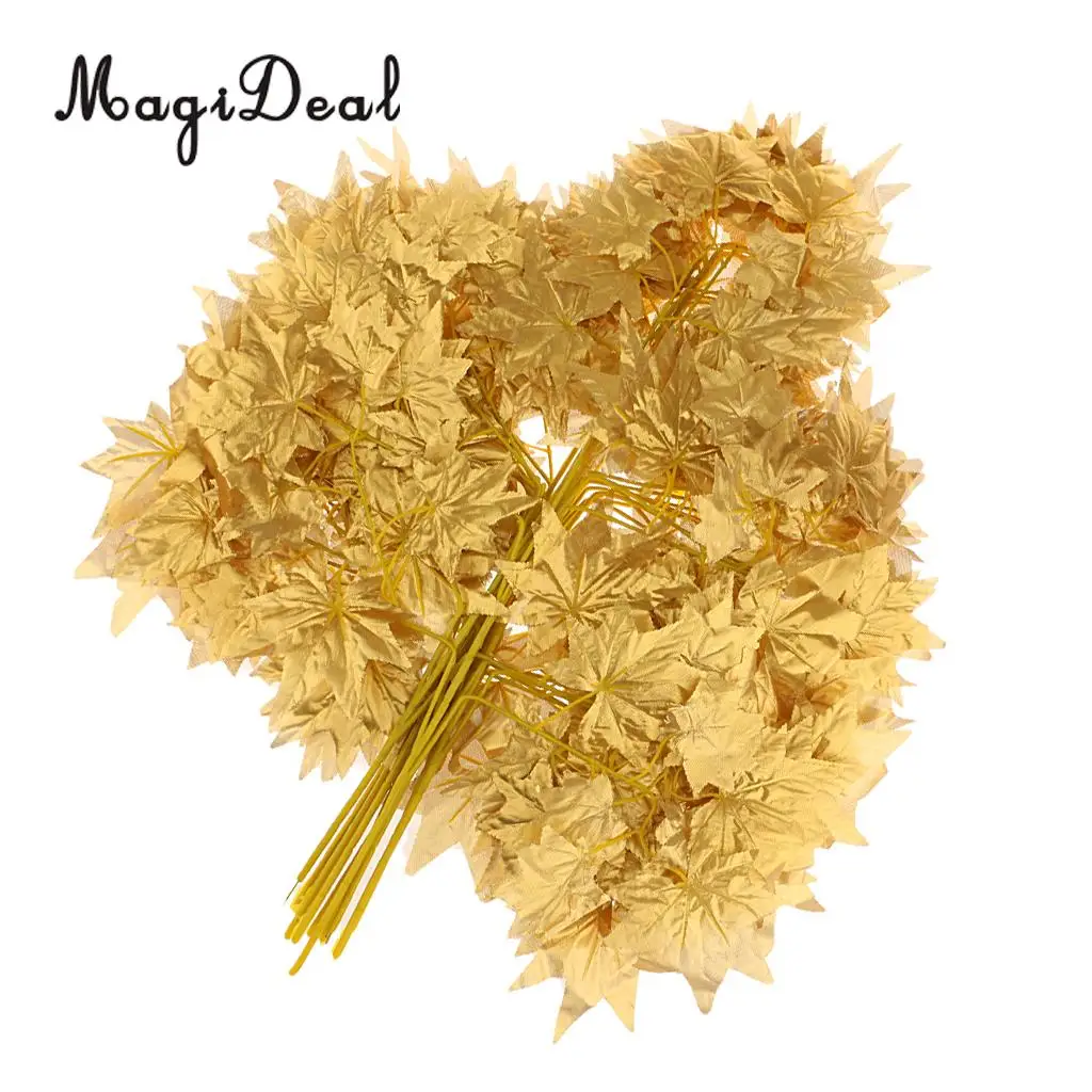 12pcs Artificial Ivy Autumn Maple Leaf Leaves Branches Plants Vine Fake Foliage Flower Home Garden Decorations