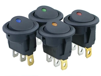

1Pcs Car 12V 3 Pin Round Rocker Dot Boat LED Light Toggle Switch SPST ON/OFF