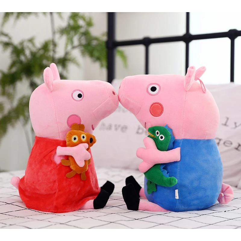 

30 CM Peppa Pig Family George Peppa Dad Mom Original Pelucia Stuffed Doll Plush Toys