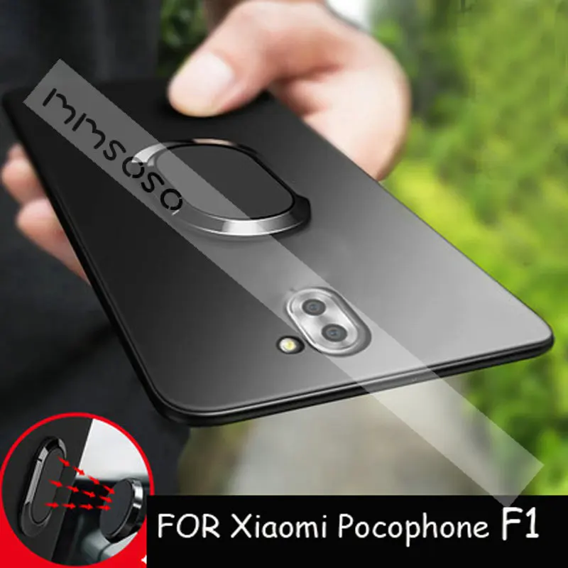 Xiaomi Pocophone F1 Case Poco Cover Finger Ring Magnet Matte Protector For F 1 Global Version 6.18 |