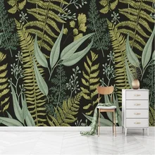 3D Vintage plantas verdes hojas murales de pared papel tapiz hogar Arte de la pared Decoración rollos de papel tapiz 3d impermeable lienzo personalizado