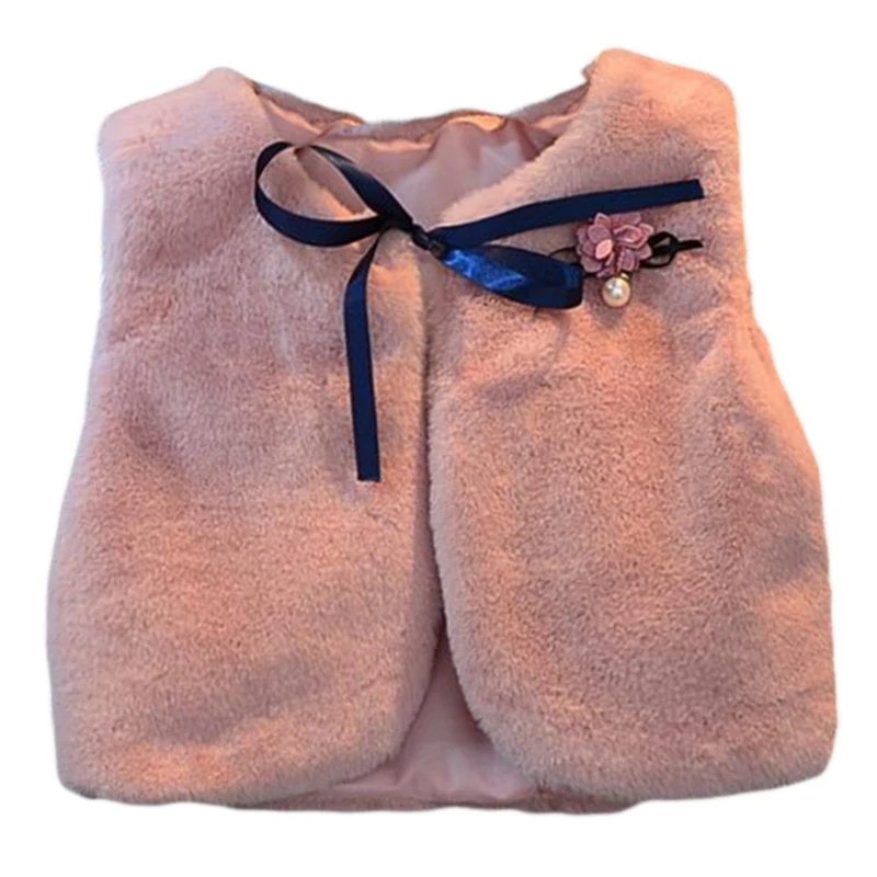 Детский жилет из искусственного меха с цветами|infant outwear|infant vestoutwear girl |