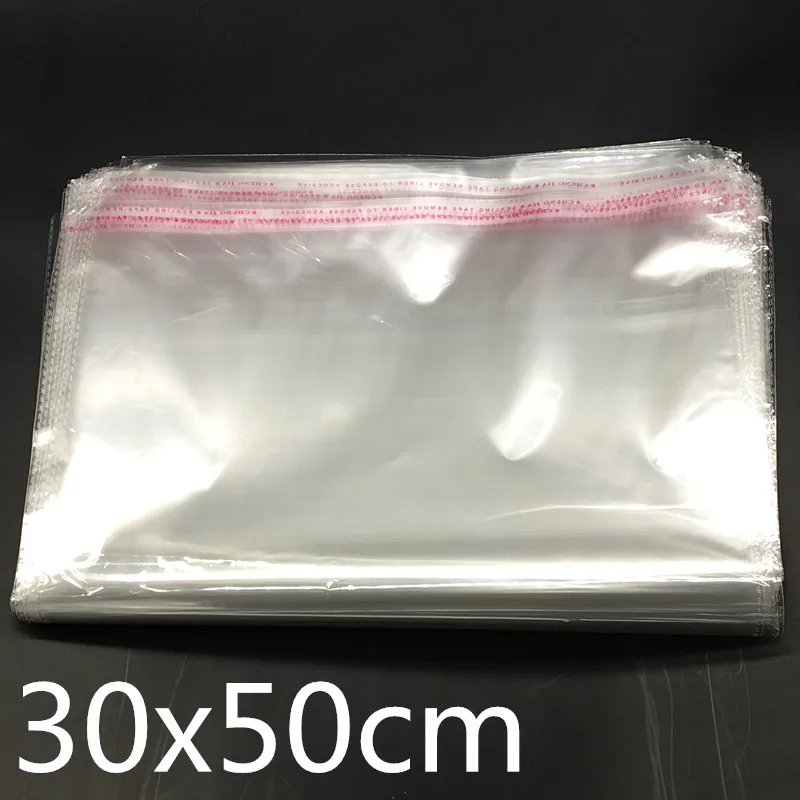 100 Pcs Clear Self Adhesive Seal Plastic Bags Transparent Opp Packing