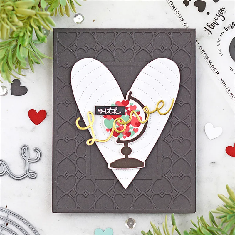 

Naifumodo Heart Backgroung Dies Love Metal Cutting Dies for Card Making Scrapbooking DIY Album Paper Craft New 2019 Dies