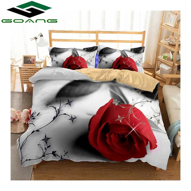 Best Offers GOANG bedding sets bed sheet duvet cover pillow case 3pcs super king size bedding sets 3d digital printing red rose Home textile Best Offers GOANG bedding sets bed sheet duvet cover pillow case 3pcs super king size bedding sets 3d digital printing red rose Home textile