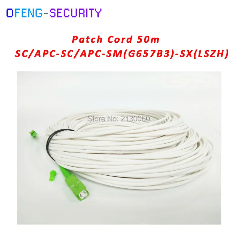 

optic patch cord optic Jumper white color 50m SC/APC-SC/APC-SM(G657B3)-SX(LSZH) 3.0mm Singlemode Simplex