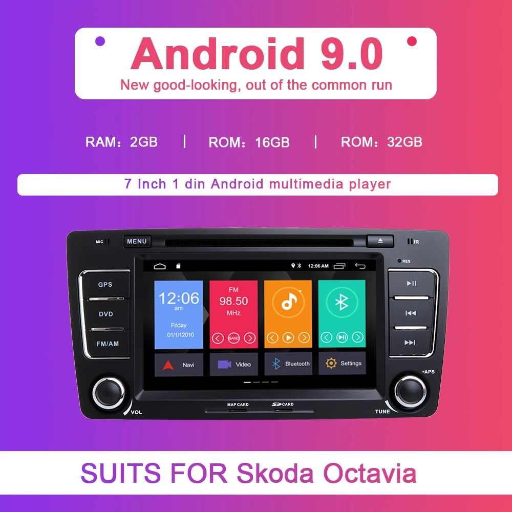 2Din Android 9 автомобильный DVD мультимедийный плеер для Skoda Octavia 2 3 A 5 A5 Yeti2009 2010 2011 2012 2013 радио головное устройство gps навигация