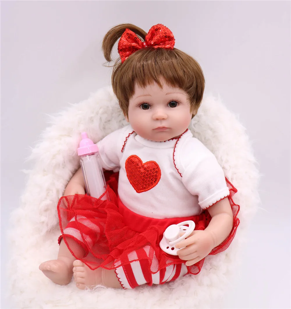 

NPK DOLL short hair mini Bebe Reborn Doll Soft 3/4 Silicone Girl Toy Reborn Baby Doll Gift for Children big eyes menina juguetes