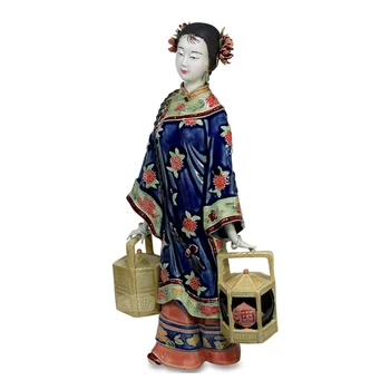 

Real Collectible Statue Chinese Female Sculpture Antique Imitation Porcelain Figurine Decoration for Christmas Gifts