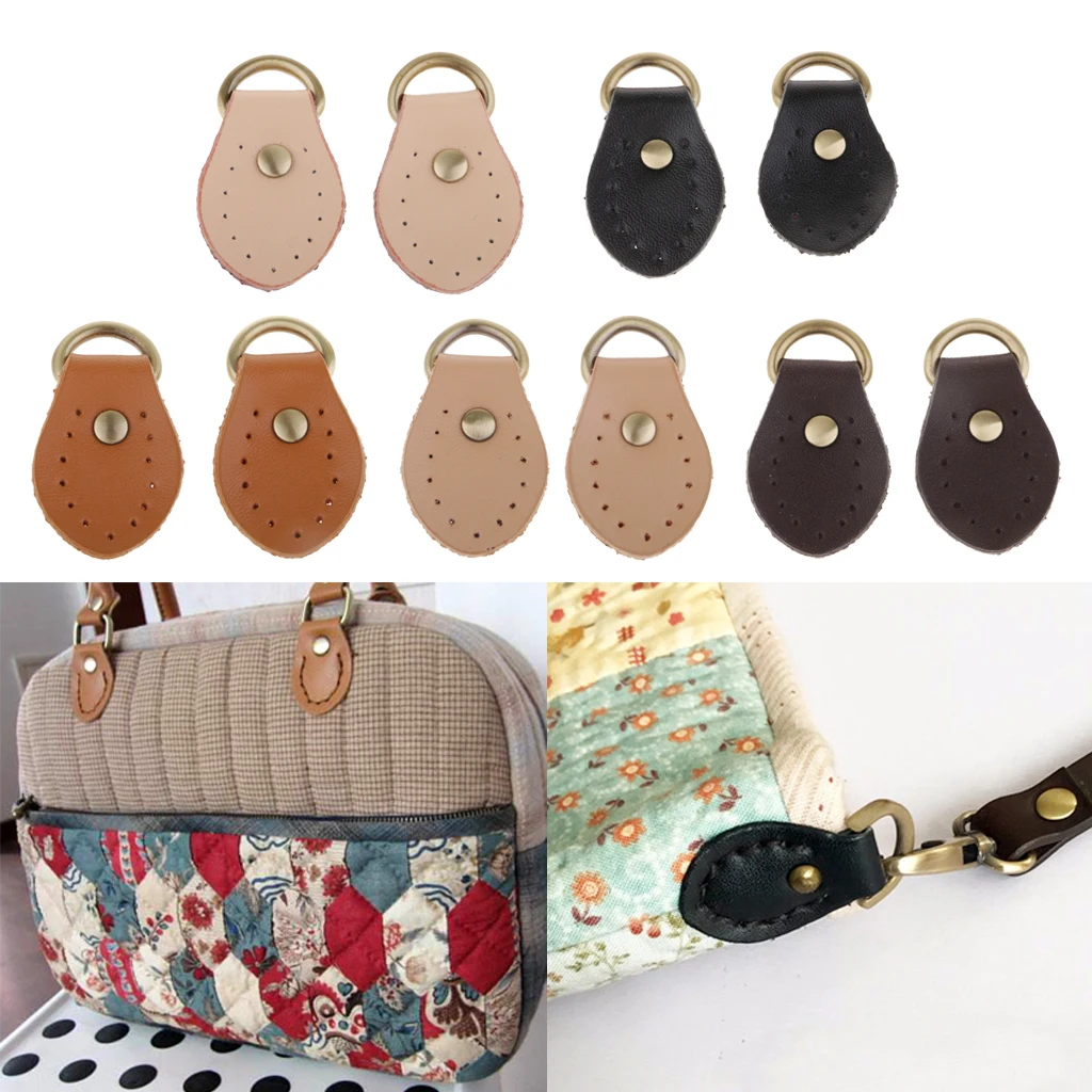 Pack of 2 PU Leather Handle Snap Buckles for Handbag Fastener Closures Making Accessories/Replacement
