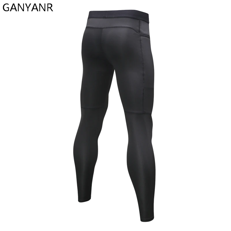 GANYANR Running Tights Men Basketball Sports Skins Leggings Fitness Gym Compression Pants Bodybuilding Training Jogging Football