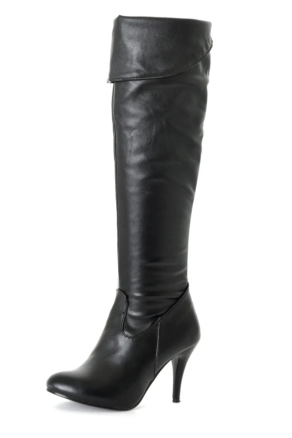 Г. Распродажа, зимние сапоги Botas Mujer, женские зимние сапоги выше колена с отгибом пикантная модная женская обувь на тонком высоком каблуке, 858