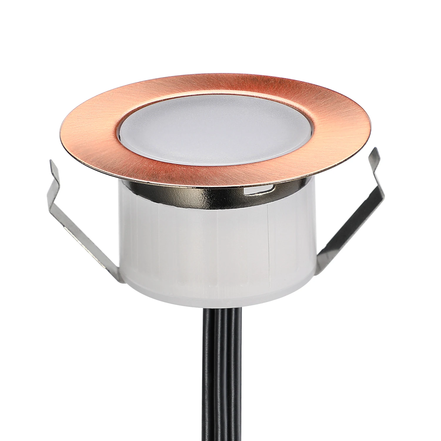 Quente à Prova Água do Jardim Etapa da Escada Lote Cobreação Branco d' Terraço Inground Recesso Cozinha Levou Ferroviário Deck Luzes Soffit 30 Pçs - 47mm 3 Lâmpadas subterrâneas