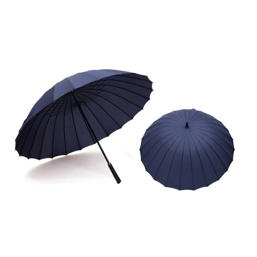 Ручной открытый и закрытый зонтик длинный зонтик с 24 ребрами, прочный и достаточно прочный - Цвет: E