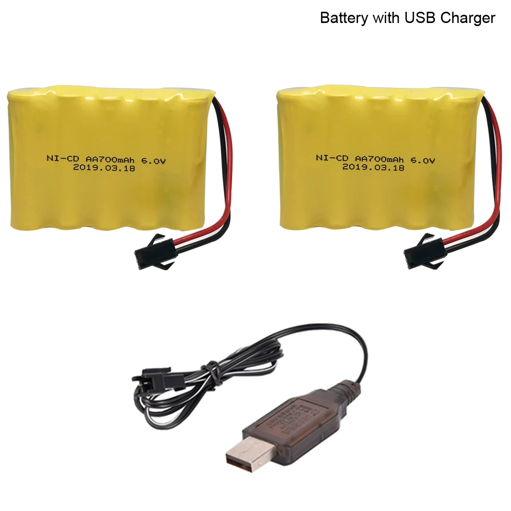 Аккумулятор 6 в 700 мАч AA NI-CD с зарядным устройством USB для электрических игрушек