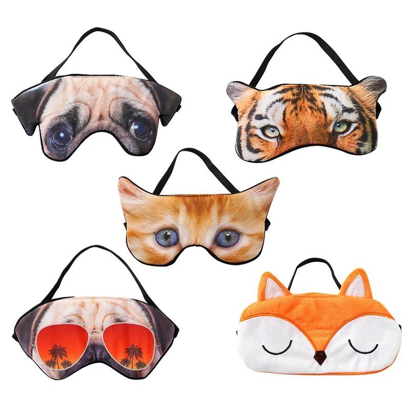 

Children Cute 3D Cat Mask Fox Tiger Sleep Mask Eyes Mask Eyeshade Eye Cover For Travel Relax Aid Blindfold Shades Party Masks