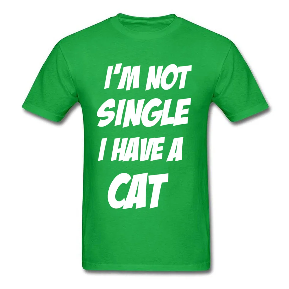 cosie Party T Shirt for Men All Cotton Summer Tops Shirts 3D Printed Sweatshirts Short Sleeve Family O Neck Wholesale IM NOT SINGLE I HAVE A CAT green