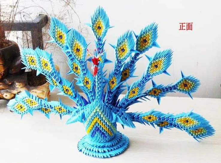 3d Origami Phoenix Peacock End Item Folded Diy Gift
