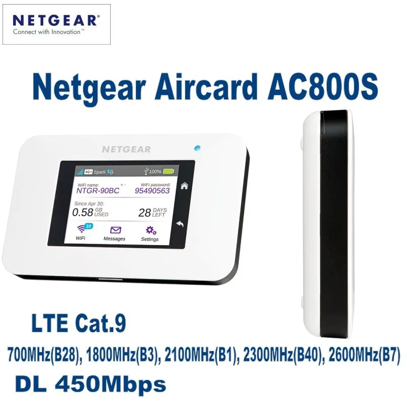 Разблокирована Netgear Aircard AC800S 4 г маршрутизатора плюс с 4 г внешнюю антенну