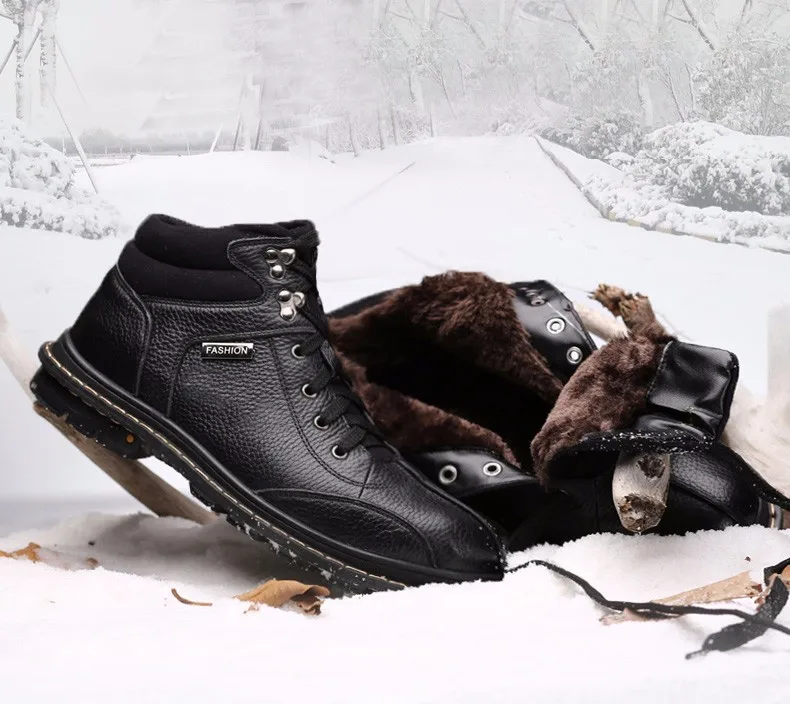 Мужские ботинки из кожи с натуральным лицевым покрытием; модные стильные зимние ботинки размера плюс; обувь ручной работы; мужские уличные зимние ботинки наивысшего качества; Прямая поставка