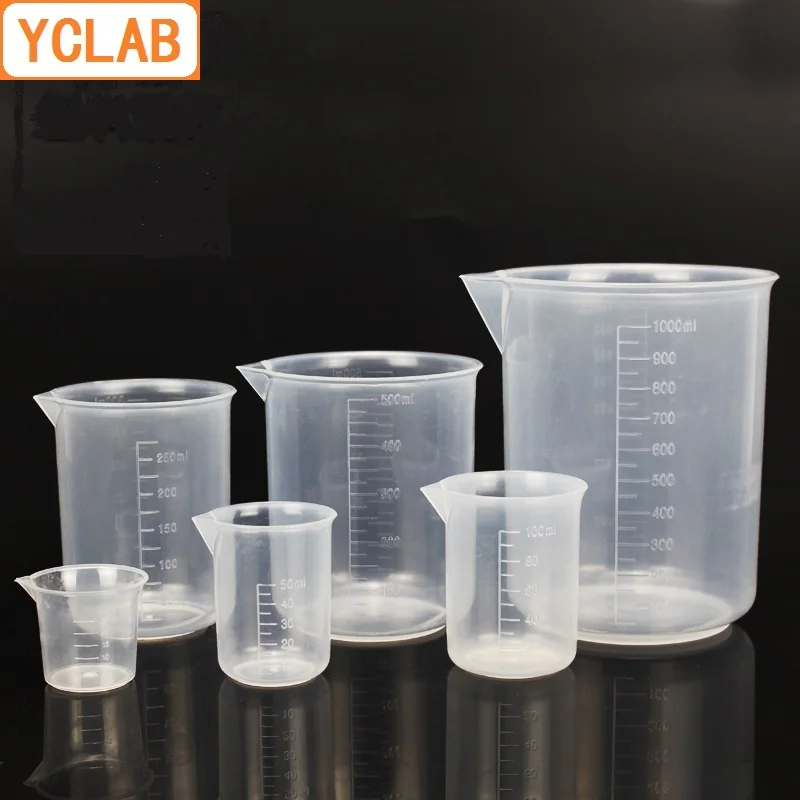 YCLAB 250 мл стакан PP пластик низкой формы с градацией и носиком полипропиленовое лабораторное химическое оборудование