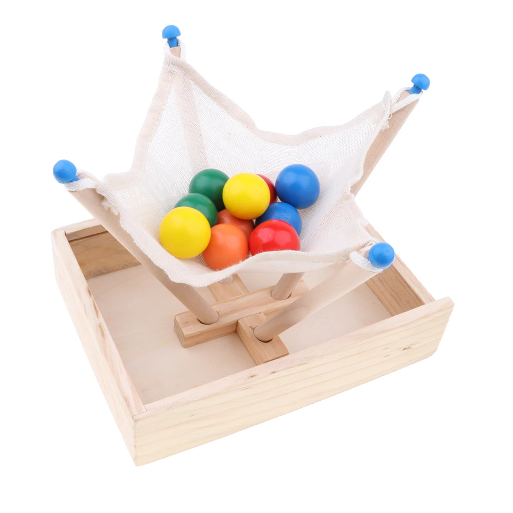 Wooden Montessori Toy, Small Colorful Ball Catch Game Toy Set, Kids