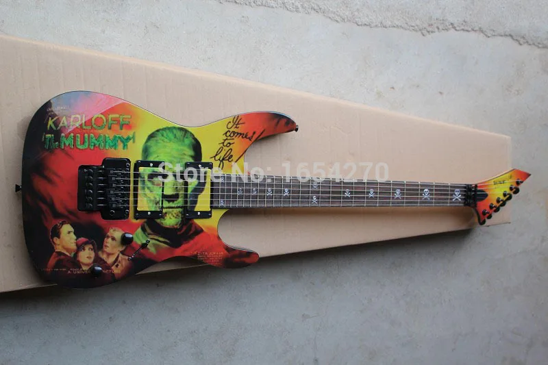 

WHOLESALE - ESP HOT SALE KIRK HAMMETT METALLIC ESP KH2 M-II MUMMY KARLOFF TIMUMMY ELECTRIC GUITAR GUITARS 151101