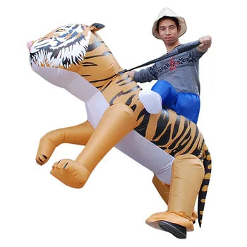 

Hot Sale Halloween Adult Tiger Inflatable Costumes Women Men Carnival Cosplay Suit Christmas New Animals Clothing Party Clothes