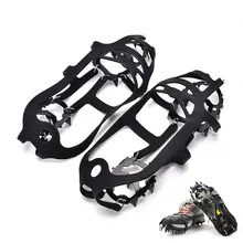 Durable Crampons Ice Anti Slip Non-Slip Shoes Cover 18 Nails Black Sport Goods Snowy