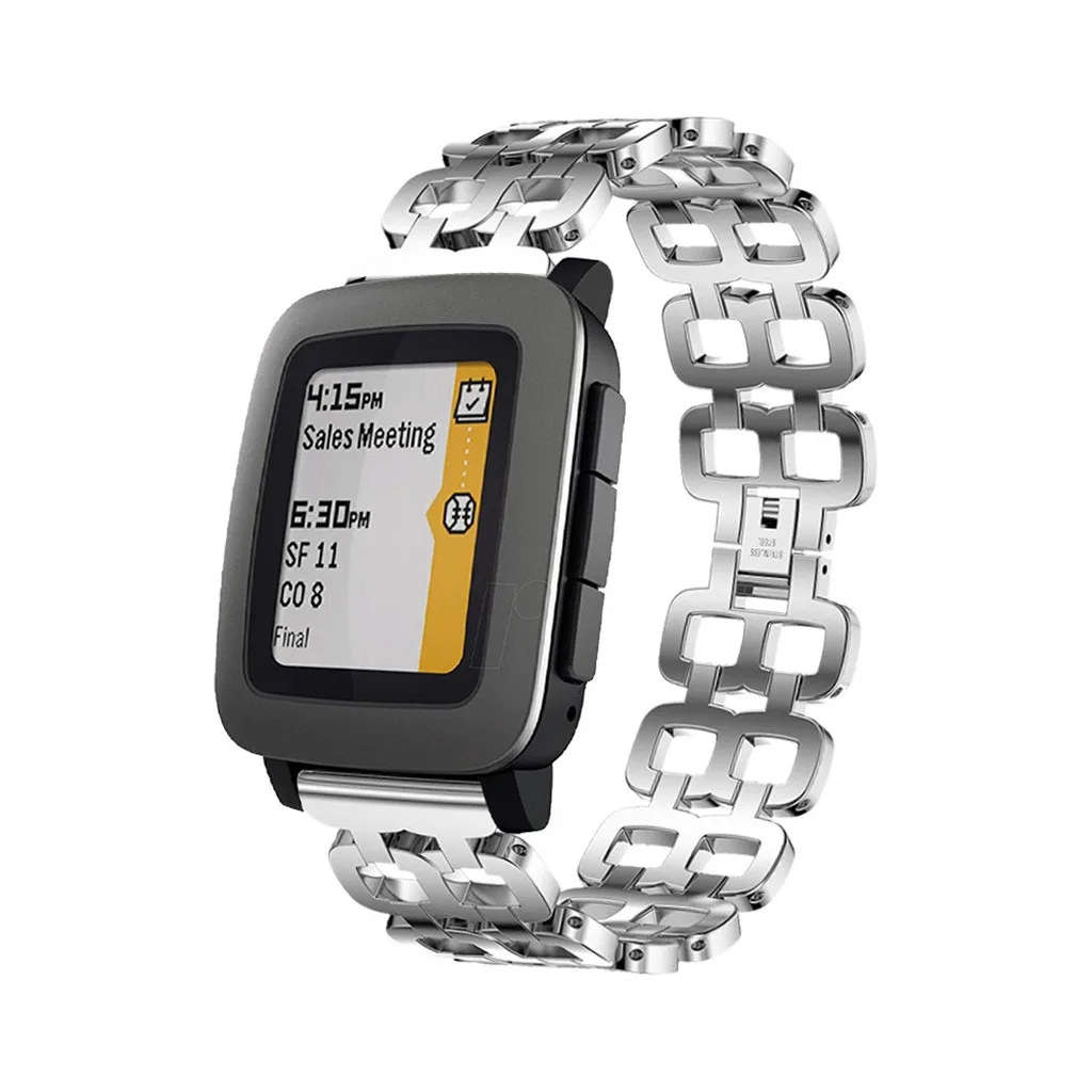 Нержавеющая сталь цепи стиль браслет Сменный ремень для Pebble время Smart22mm твердость Умеренный Модный узор