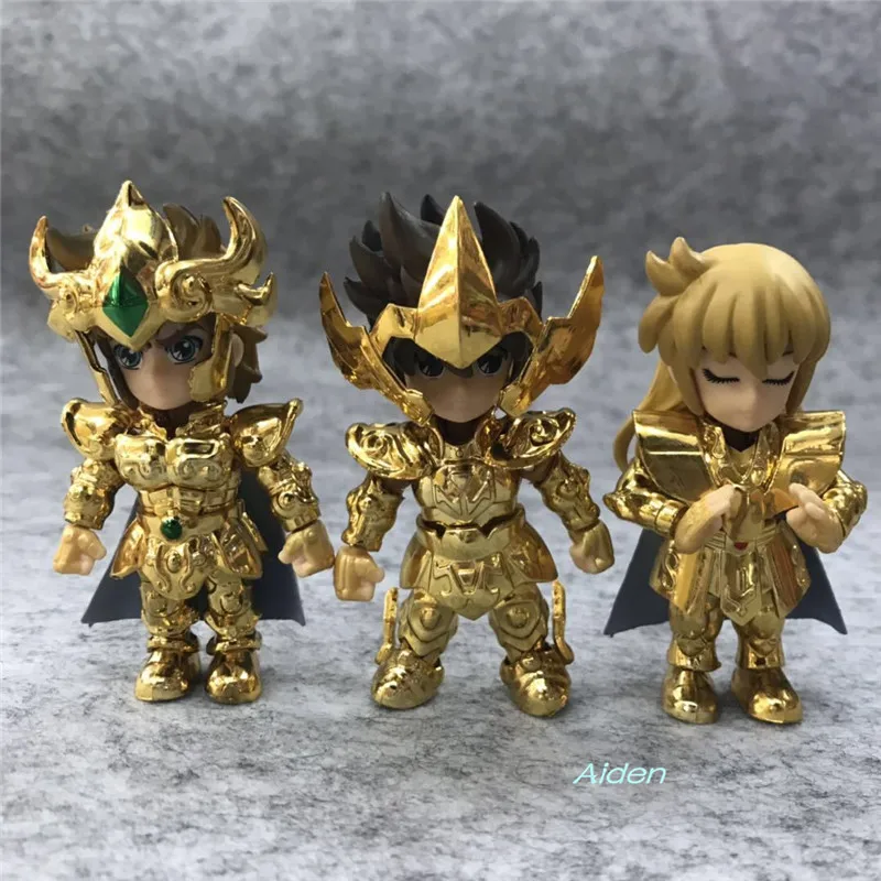 3 шт./компл. Saint Seiya Стрелец Лев Aioria Дева Шака ПВХ Действие фигуры игрушки фигурки