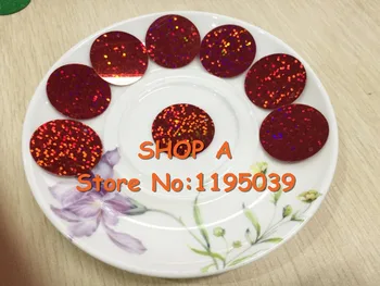 

60g Large Round Sequins 60mm PVC Flat Paillette For Crafts Hologram Decoration 2 Side Holes Laser Red
