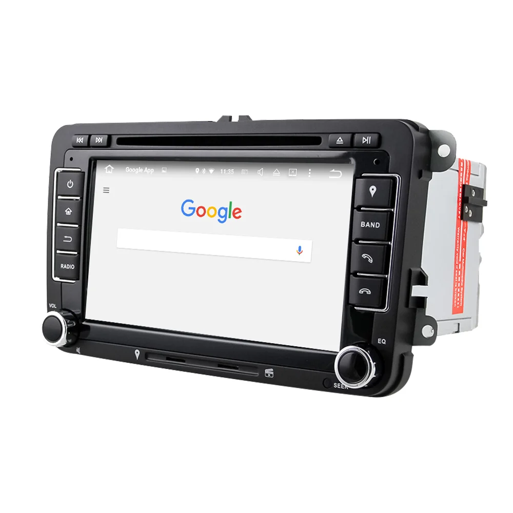 Cheap Eunavi Octa Core Android 9.0 2 Din Car dvd player For VW GOLF JETTA POLO TOURAM PASSAT B6 GPS Navi Stereo Radio touch screen usb 3