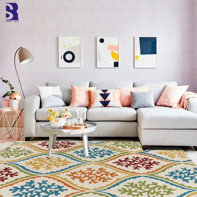 SunnyRain 1-piece ковер для гостиной ковер короткая плюшевая кровать ковер большой размер скольжение сопротивление коврик на кухню