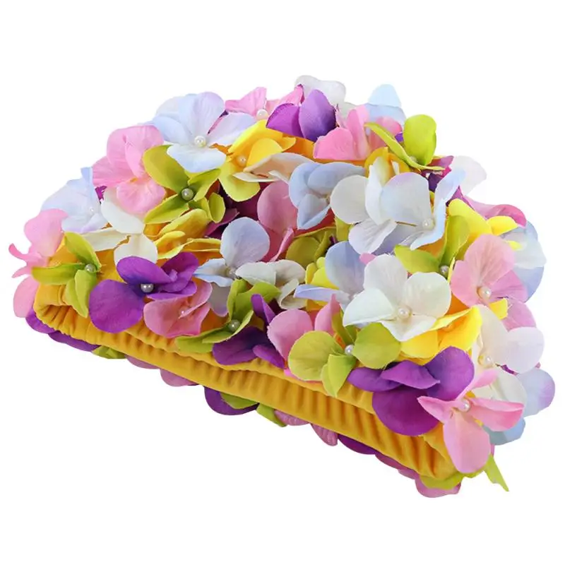 Женская 3D лепестковая шапочка для плавания s для длинных волос на открытом воздухе 5 цветов Женская Персонализированная дизайнерская шапочка с цветами нежная шапочка для плавания