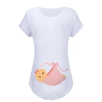 

Maternity Tops Women O-Neck Short Sleeve Cute Cartoon Print Tops T-shirt Pregnancy Clothes Enfermera Daily Clothing Tee Tops