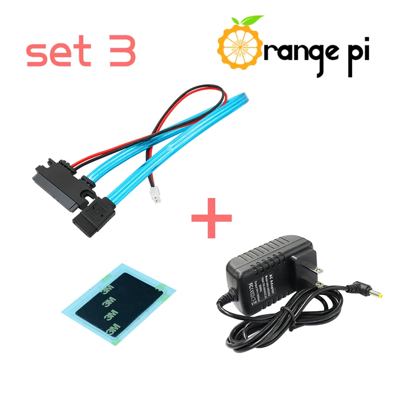 

Orange PI Set 3 : Heat sink + Sata Cable + Power Supply. Orange PI is not included in this set.