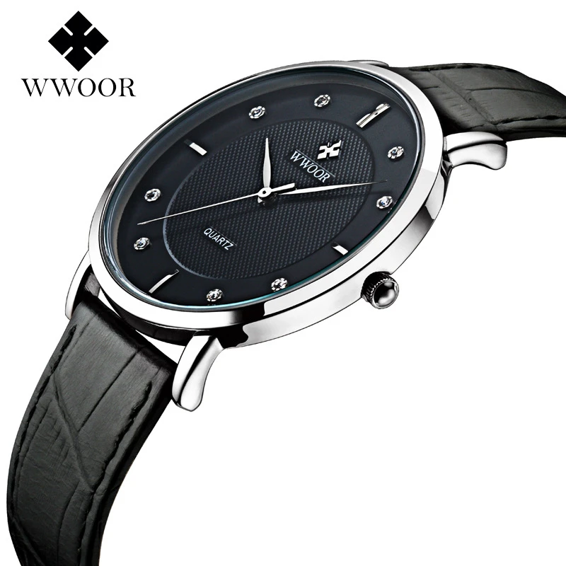 

WWOOR NEW Men Quartz Watch Fashion Top Brand Sports Watches Fashion Luxury Leather Mesh Belt Men Watch Relogio hodinky ceasuri