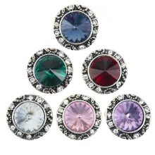 

10pcs/lot 18mm Crystal Round Snap Button Interchangeable Jewelry Accessory Can Move Replaceable Button Snap Jewelry For Bracelet
