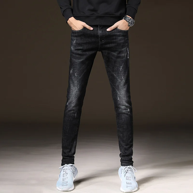 New Brand Fashion Jeans Men  Slim Racer Biker Jeans Fashion Hiphop Skinny Jeans Men