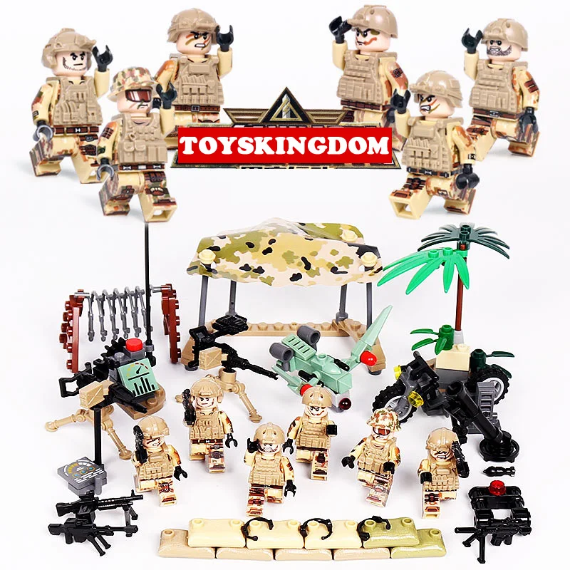 

Modern military Delta Force Black Hawk action minifigs building block ww2 brickmania army figures weapon gun motorcycle toys