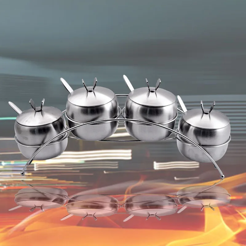 Kitchen stainless steel spice jar bottle seasoning rack ...