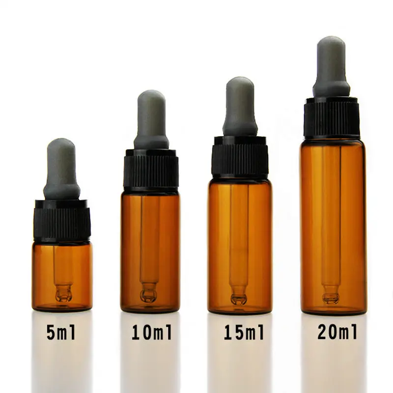 Flacons compte gouttes en verre ambré 5 ml 10 ml 15 ml 20