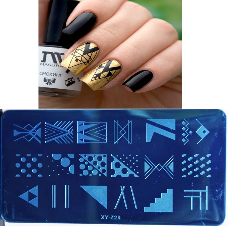 

1pcs Nail Template 20 Patterns Rectangle Nail Art Stamping Stainless Steel Stencils 6*12cm Stamps Plate For Art Nails #XY-Z19-38
