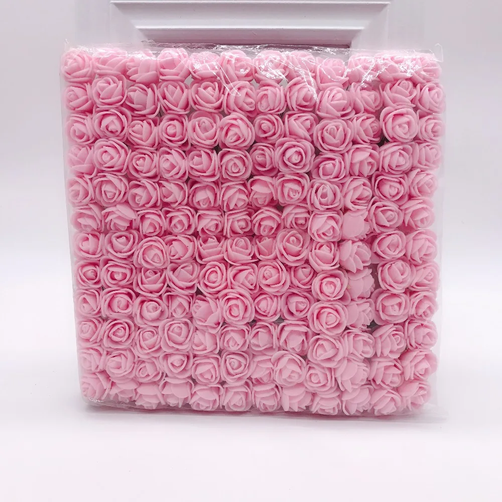 144 шт 2 см мини Пена розы для дома свадьба поддельные цветок украсить Скрапбукинг DIY ВЕНОК подарочной коробке дешевый искусственный цветок