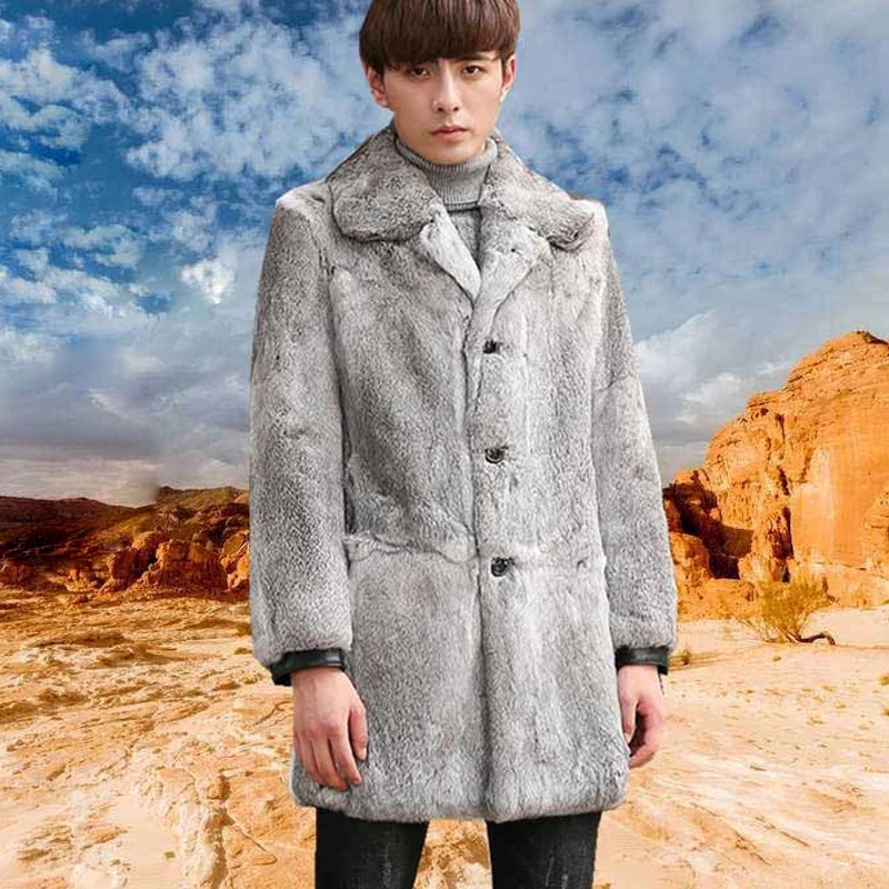 Cheap Winter Overcoats For Men Real Fur Coat From Nature Full Pelt Rabbit Furs Fashion Turn-down Collar Outerwear Rabbit Jackets 2018 10 Cheap Winter Overcoats For Men Real Fur Coat From Nature Full Pelt Rabbit Furs Fashion Turn-down Collar Outerwear Rabbit Jackets 2018 10