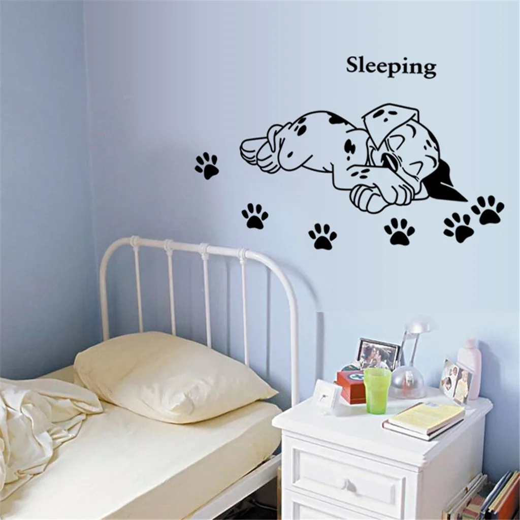 Наклейки на стену сладкий сон спящий далматинец собаки Домашние животные щенки виниловая наклейка на стену фреска плакат Детский Декор для спальни