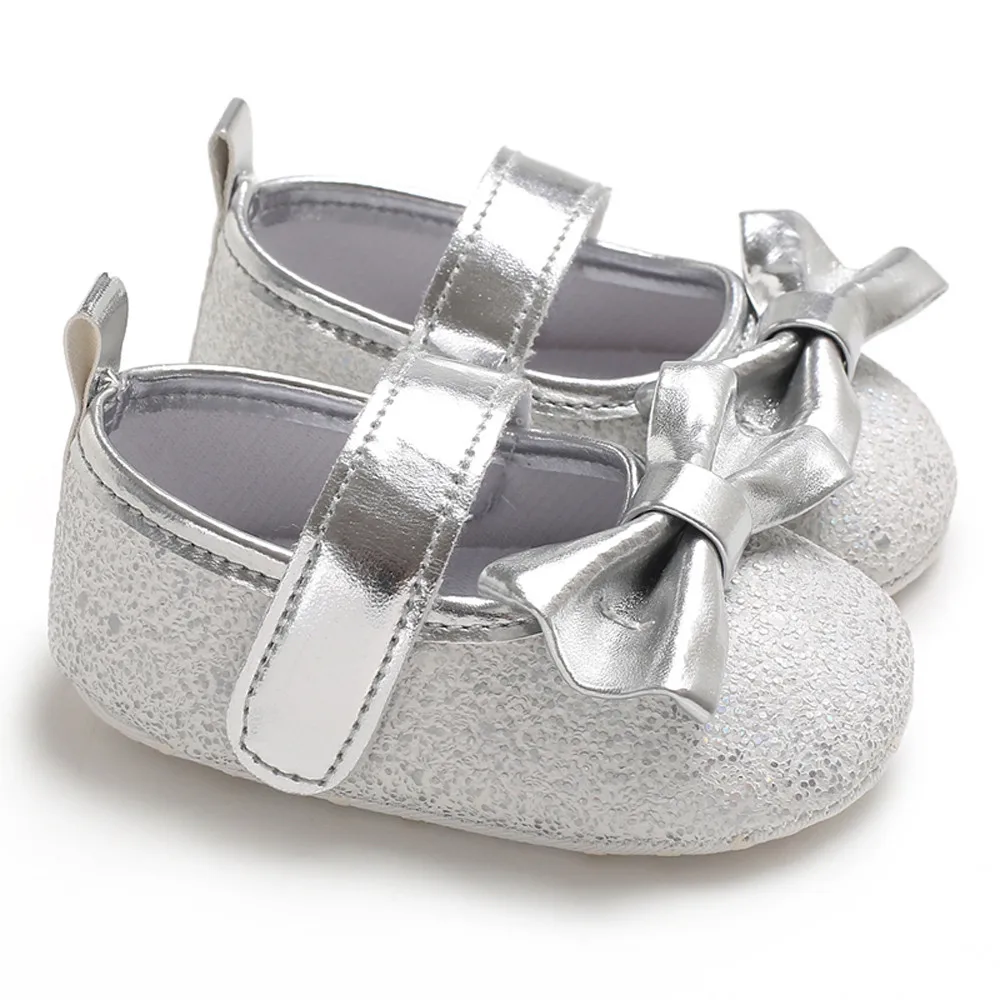 Обувь для новорожденных девочек; модная Милая Нескользящая Повседневная Удобная обувь с бантиком; chaussure bebe fille