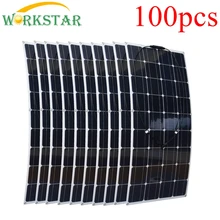 Wholesale 100pcs 100W Flexible Solar Panels Solar Modules 5KW Solar System for Beginner for RV/boat/roof Factory Price